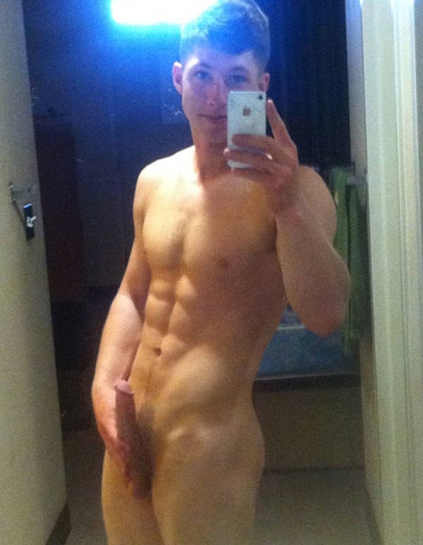 iphone selfpic - sexy teen guy with nice boner